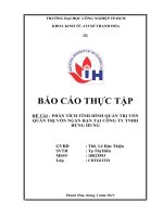 PHÂN TÍCH TÌNH HÌNH QUẢN TRỊ vốn QUẢN TRỊ vốn NGẮN hạn tại CÔNG TY TNHH HÙNG HƯNG