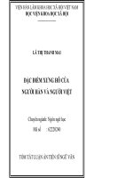 tóm tắt luận án đặc điểm xưng hô của người hàn và người việt