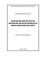Đổi mới điều hành chính sách tiền tệ của ngân hàng nước cộng hòa dân chủ nhân dân lào trong quá trình hội nhập kinh tế quốc tế