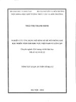 tóm tắt luận án  nghiên cứu ứng dụng mô hình số để mô phỏng khí hậu nhiều năm cho khu vực việt nam và lân cận