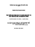 phát triển hoạt động bán lẻ tại ngân hàng đầu tư và phát triển việt nam- chi nhánh hà thành