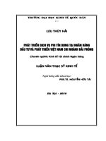 phát triển dịch vụ phi tín dụng tại ngân hàng đầu tư và phát triển việt nam chi nhánh hải phòng