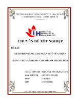 CHUYÊN đề đỗ hữu THÀNH GIẢI PHÁP NÂNG CAO  NGÂN QUỸ của NGÂN HÀNG VIETCOMBANK CHI NHÁNH THANH hóa