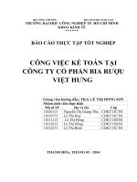 CÔNG VIỆC kế TOÁN tại CÔNG TY cổ PHẦN BIA rượu VIỆT HƯNG