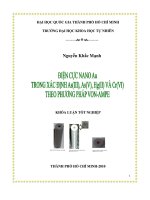 Khóa luận điện cực nano au trong xác định As(III), as(v), Hg(II) và Cr(VI) theo phương pháp von   ampe