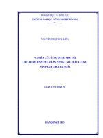 Nghiên cứu ứng dụng một số chế phẩm enzyme nhằm nâng cao chất lượng sản phẩm nectar xoài