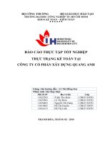 THỰC TRẠNG kế TOÁN tại CÔNG TY cổ PHẦN xây DỰNG QUANG ANH