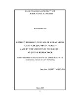 Common errors in the uses of modal verbs may, might made by the students in the grade 11 at Que Vo high school