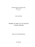 Tìm hiểu cấu trúc của các chất rắn có dạng tinh thể