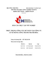 CÔNG VIỆC kế TOÁN tại CÔNG TY CP XI MĂNG CÔNG THANH THANH hóa 2