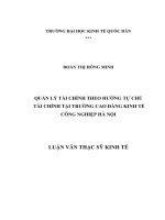 quản lý tài chính theo hướng tự chủ tài chính tại trường cao đẳng kinh tế công nghiệp hà nội