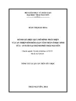 tóm tắt luận án đánh giá hiệu quả mô hình phát hiện và can thiệp sớm rối loạn tâm thần ở học sinh từ 6 – 15 tuổi tại thành phố thái nguyên