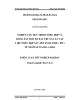 Nghiên cứu quy trình tổng hợp và khảo sát một số đặc trưng của vật liệu phức hợp sắt polymaltose (IPC) từ muối sắt Fe(NO3)3.9H2O