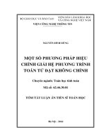tóm tắt luận án một số phương pháp hiệu chỉnh giải hệ phương trình toán tử đặt không chỉnh