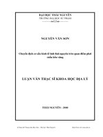 chuyển dịch cơ cấu kinh tế tỉnh thái nguyên trên quan điểm phát triển bền vững
