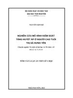 tóm tắt luận án nghiên cứu mô hình kiểm soát tăng huyết áp ở người cao tuổi thị xã hưng yên