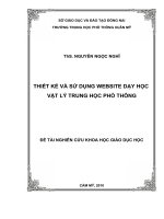 Thiết kế và sử dụng website dạy học vật lí THPT