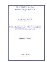 Nghiên cứu xây dựng quy trình công nghệ chế biến nước chè đắng giải khát