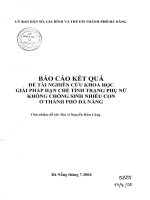giải pháp hạn chế tình trạng phụ nữ không chồng sinh nhiều con ở tp. đà nẵng