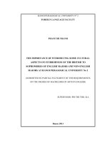 The importance of introducing some cultural aspects on stubborness of the british to sophomores of english majors and non english majors at Hanoi Pedagogical University No.2