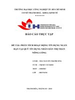 PHÂN TÍCH HOẠT ĐỘNG tín DỤNG NGẮN hạn tại QUỸ tín DỤNG NHÂN dân THỊ TRẤN NÔNG CỐNG