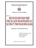 quản trị nguồn nhân lực tại công ty TNHH TM XD đông quang