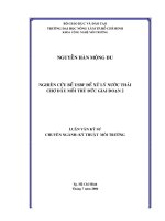 Luận văn nghiên cứu bể usbf để xử lý nước thải chợ đầu mối thủ đức giai đoạn 2