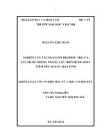 nghiên cứu tác dụng hỗ trợ điều trị của sản phẩm thông xoang tán trên bệnh nhân viêm mũi xoang mạn tính