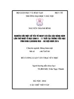 nghiên cứu một số yếu tố nguy cơ của sâu răng hàm lớn thứ nhất ởhọc sinh 9 – 11 tuổi tại trường tiểu học vĩnh hưng q.hoàng mai – hà nội năm 2014