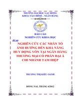 Luận văn tài chính ngân hàng nghiên cứu các nhân tố ảnh hưởng đến khả năng huy động vốn tại ngân hàng thương mại cổ phần đại á