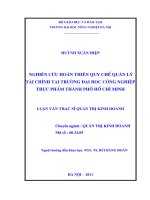 Nghiên cứu hoàn thiện quy chế quản lý tài chính tại trường đại học công nghiệp thực phẩm thành phố hồ chí minh