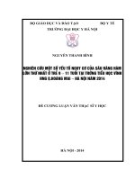 kiểm định mối liên quan giữa sâu răng hàm lớn thứ nhất và tình trạng vệ sinh răng miệng học sinh 9 – 11 tuổi tại trường tiểu học vĩnh hưng q. hoàng mai hà nội năm 2014