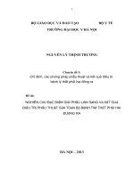 chỉ định, các phương pháp phẫu thuật và kết quả điều trị bệnh lý thất phải hai đường ra