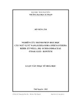 nghiên cứu thành phần hoá học cây ngũ vị tử nam (schisandra sphenanthera rehd. et wils.), họ schisandraceae ở dak glei-kontum