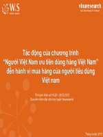 tác động của chương trình người việt nam ưu tiên dùng hàng việt nam đến hành vi mua hàng của người tiêu dùng việt nam