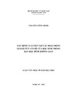 Xây dựng và sử dụng bộ câu hỏi, bài tập phân hóa trong dạy học chủ đề phương pháp tọa độ trong không gian ở trường trung học phổ thông