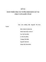 ĐỀ TÀI HOÀN THIỆN CÔNG TÁC TUYỂN CHỌN NHÂN LỰC TẠI CÔNG TY SỮA QUỐC TẾ IDP