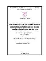 khảo sát nhu cầu chăm sóc sức khỏe ngoài giờ và tại nhà của người đến khám, điều trị bệnh tại bệnh viện phổi trung ương năm 2014