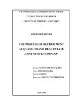 THE PROCESS OF RECRUITMENT AT QUANG THANH REAL ESTATE JOINT STOCK COMPANY