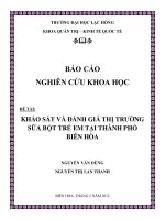 Luận văn quản trị kinh doanh khảo sát và đánh giá thị trường sữa bột trẻ em tại thành phố biên hòa
