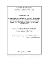 nghiên cứu tình hình sinh trưởng, phát triển và ảnh hưởng của các thời điểm thu hoạch đến năng suất, chất lượng của các dòng, giống sắn tại trường đại học nông lâm thái nguyên