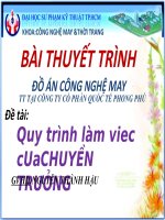 đồ án chuyên ngành công nghệ may - quy trình làm việc của tổ trưởng chuyền may