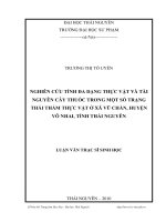 nghiên cứu tính đa dạng thực vật và tài nguyên cây thuốc trong một số trạng thái thảm thực vật tại xã vũ chấn, huyện võ nhai tỉnh thái nguyên