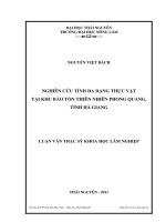nghiên cứu tính đa dạng thực vật tại khu bảo tồn thiên nhiên phong quang, tỉnh hà giang