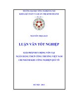 Giải pháp huy động vốn tại ngân hàng TMCP công thương việt nam chi nhánh khu công nghiệp quế võ
