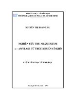 Luận văn nghiên cứu thu nhận enzym anpha  amylase từ trực khuẩn cỏ khô