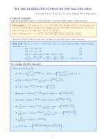 kỹ thuật biến đối để tìm nguyên hàm