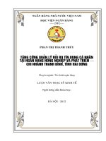 tăng cường quản lý rủi ro tín dụng cá nhân tại ngân hàng nông nghiệp và phát triển – chi nhánh thanh bình, tỉnh hải dương