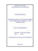 Phát triển các dịch vụ của ngân hàng vietinbank hưng yên đối với doanh nghiệp vừa và nhỏ trên địa bàn tỉnh Hưng yên