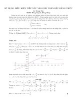 sử dụng điều kiện tiếp xúc vào giải tóan bất đẳng thức